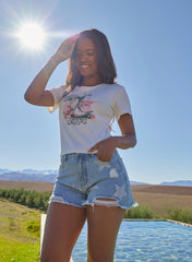 Star Embellished Denim Shorts