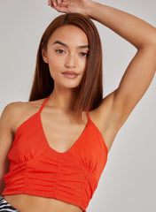 Halterneck Cross Over Mesh Bralette