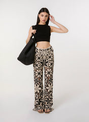 Crochet Pants With Flower Pattern