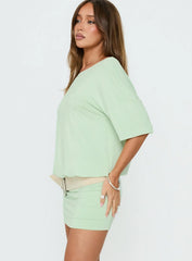 Ashlinn Off Shoulder Drapey Mini Dress Jelly Mint