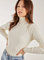 Soft Knit Wide Rib Roll Neck Top
