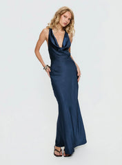 Aubrienna Cowl Neck Maxi Dress Navy
