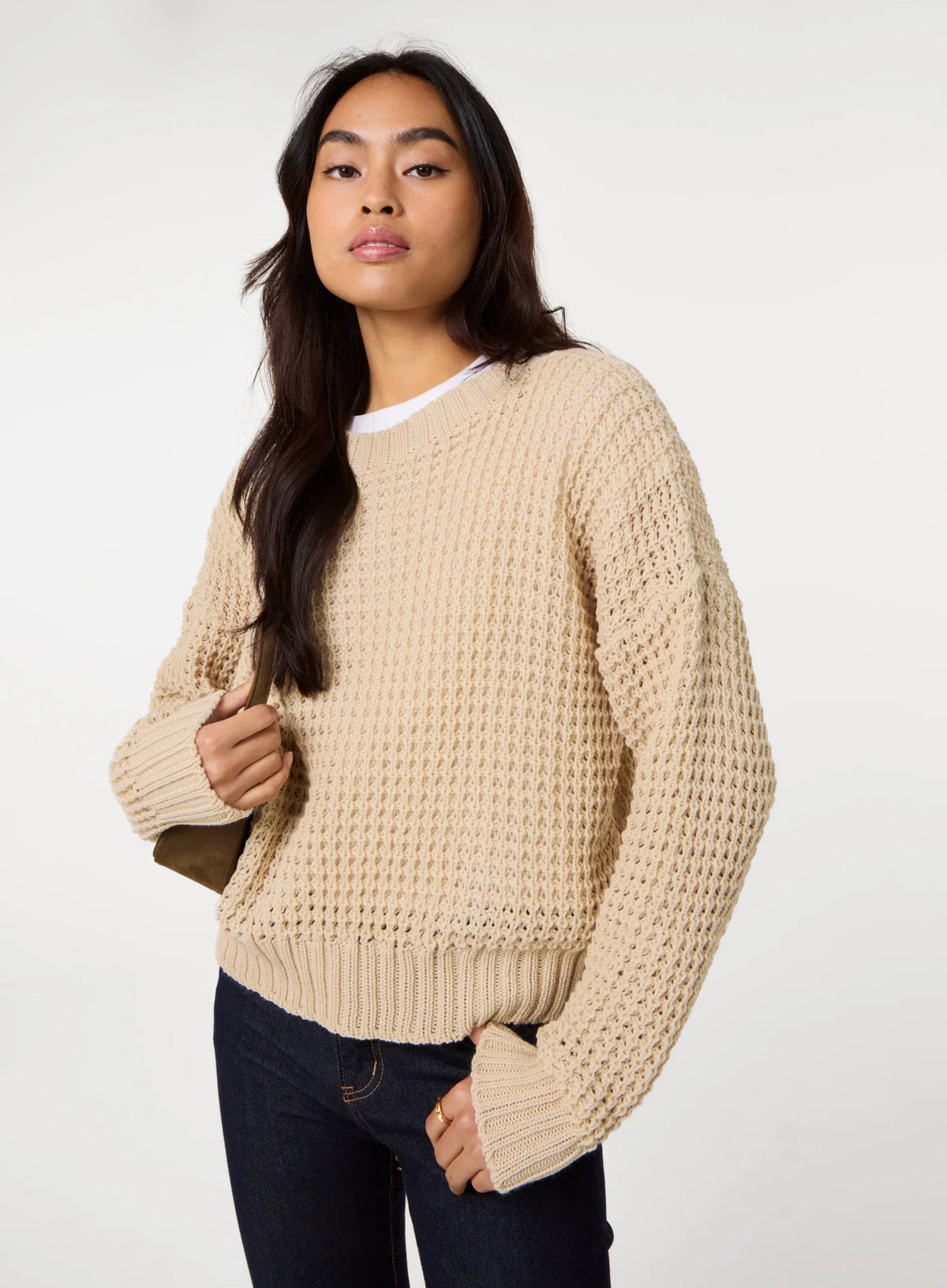 Waffle Knit Crop Jumper