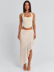 VICTOREA MIDI SKIRT CREAM