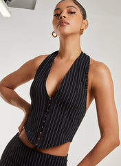 Pinstripe Eyelet Waistcoat