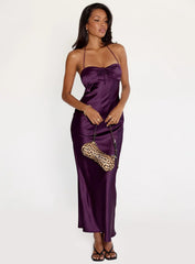 Fireproof Halter Maxi Dress Plum