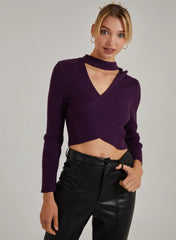 Choker Twist Front Knit Top