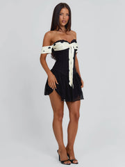 PRESLEY MINI DRESS BLACK POLKA DOT