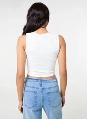 V Neck Lace Crop Top