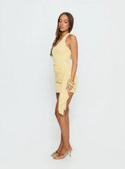 Amaleta Halter Ruched Mini Dress Butter