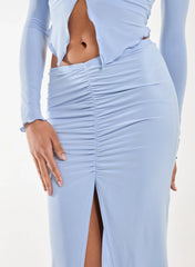 Slinky Ruched Maxi Skirt