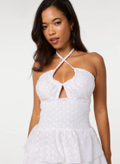 Broderie Tiered Mini Dress