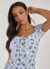 Floral Puff Sleeve Mini Dress