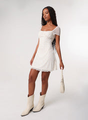 Cap Sleeve Ditsy Mini Dress