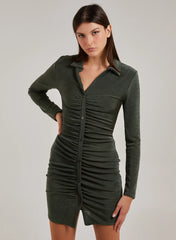 Long Sleeve Collar Mini Dress