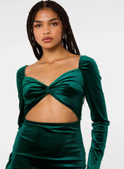 Velvet Twist Front Dress