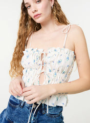 Tie Front Ditsy Cami Top