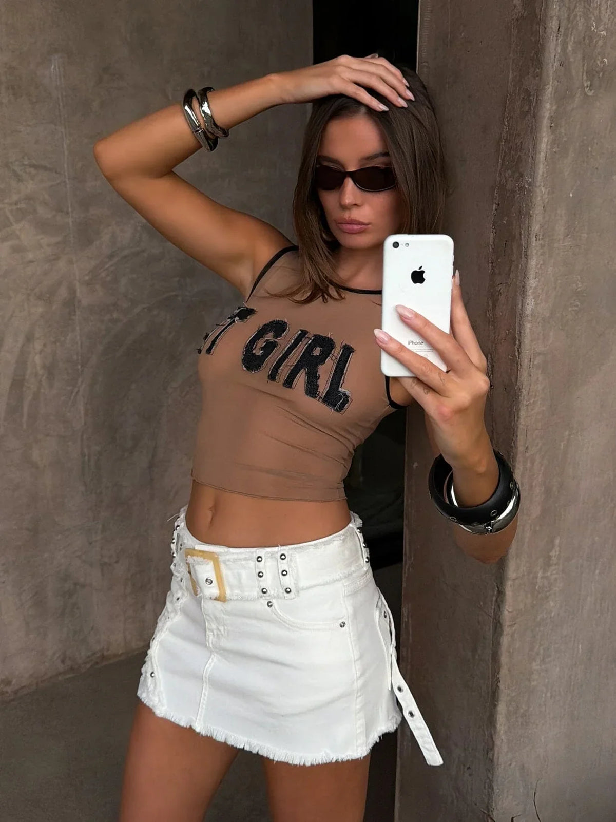 NOVAI MINI SKIRT WHITE