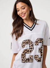 Leopard Detail Sports Jersey
