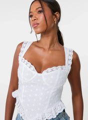 Broderie Frill Crop Top