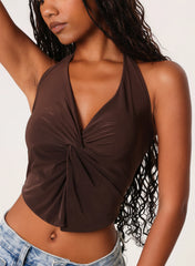Knot Front Butterfly Halter Top