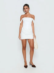 Joslyne Off Shoulder Corset Mini Dress White