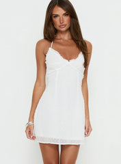 Angel Antics Halter Mini Dress White