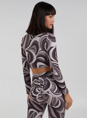 Swirl Print Cut Out Top