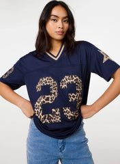 Leopard Detail Sports Jersey