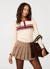 Stripe Front Zip Up Sweatshirt