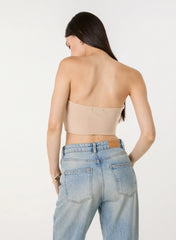 Bandeau Eyelet Detail Corset Top
