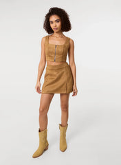 Bra Cup Suede Top