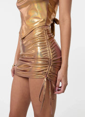 Ruched Skirt With Straps