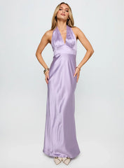 Big Screen Halter Maxi Dress Lilac