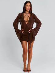 ROBERTA MINI DRESS CHOCOLATE