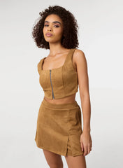 Bra Cup Suede Top