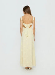 Maisone Broderie Maxi Dress Lemon