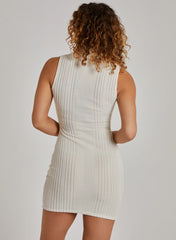 Wide Brushed Rib Sleeveless Roll Neck Dress
