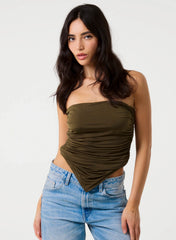 Ruched Slinky Bandeau Top