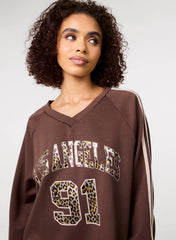 Metallic Leopard Long Sleeve Sports Jersey