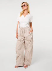Pocket Detail Wide Leg Cargo Trousers