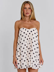AURALIE MINI DRESS CREAM POLKA DOT