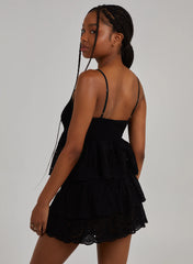 Shirred Broderie Crop Top