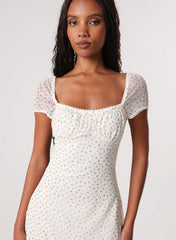 Cap Sleeve Ditsy Mini Dress