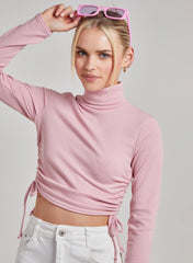 Ruched Crop Ribbed Top