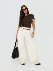 Lights Low Contrast Trim Top Chocolate / Beige