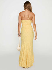 Starlights One Shoulder Maxi Dress Lemon