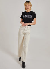 Zebra Print Love Slogan T-Shirt
