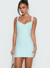 Justina Bandage Mini Dress Pastel Blue