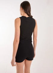 Pinstripe Button Front Longline Waistcoat